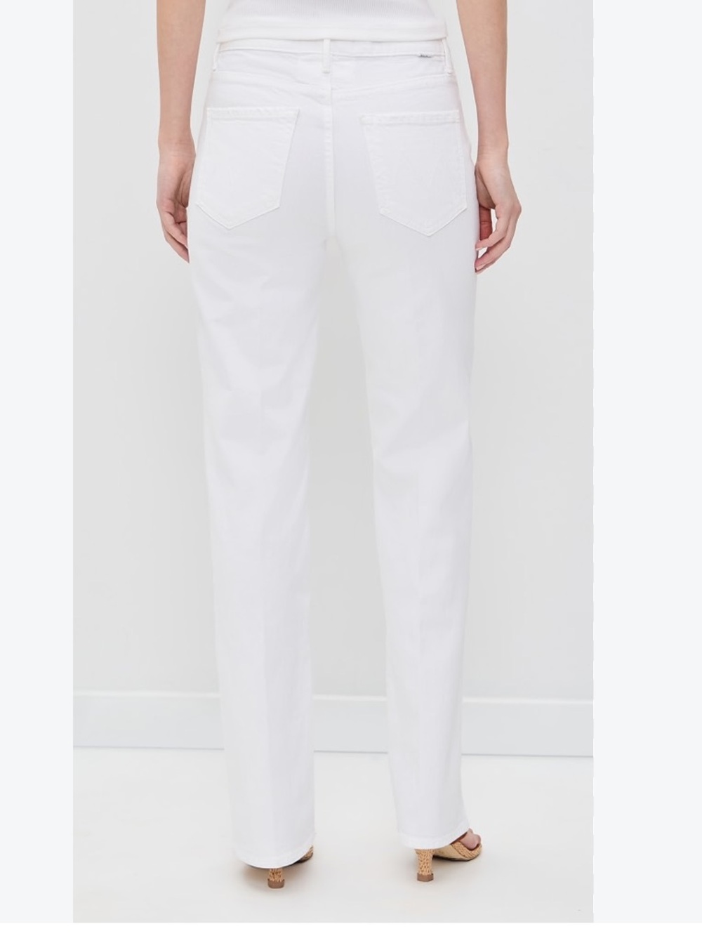 MOTHER Straight-Leg Jeans in Clean White